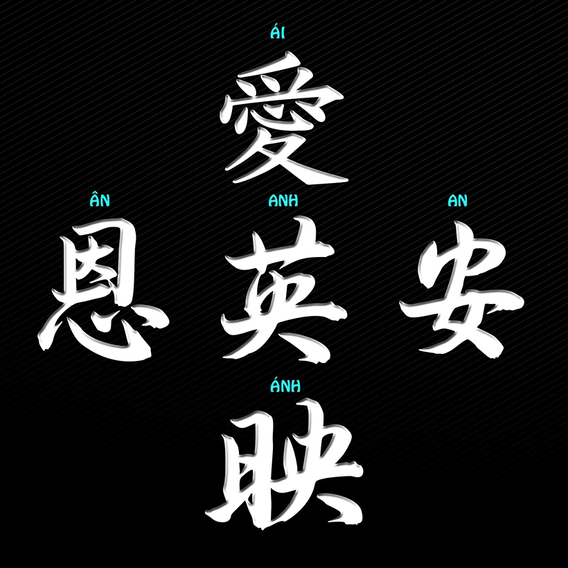 Tem Tên Chữ A Hoa Thư Pháp Decal PVC Chất Liệu Siêu Dày Chống Thấm Nước