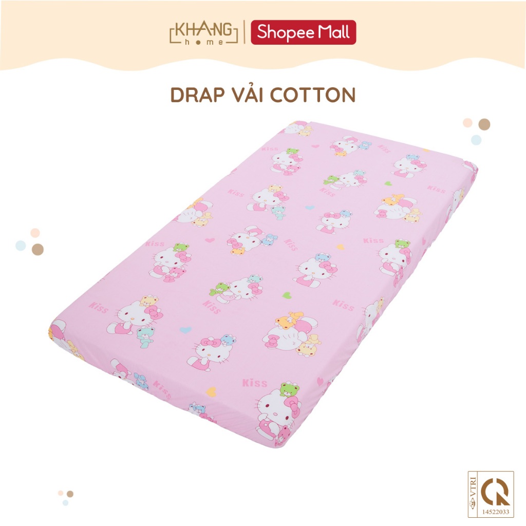 Ga Giường, Drap Bảo Vệ Nệm Vải Cotton Khang Home - thoáng mát, an toàn cho bé