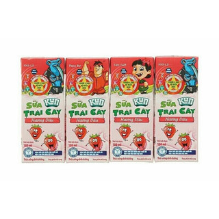Sữa kun trái cây lốc 4 hộp 180ml