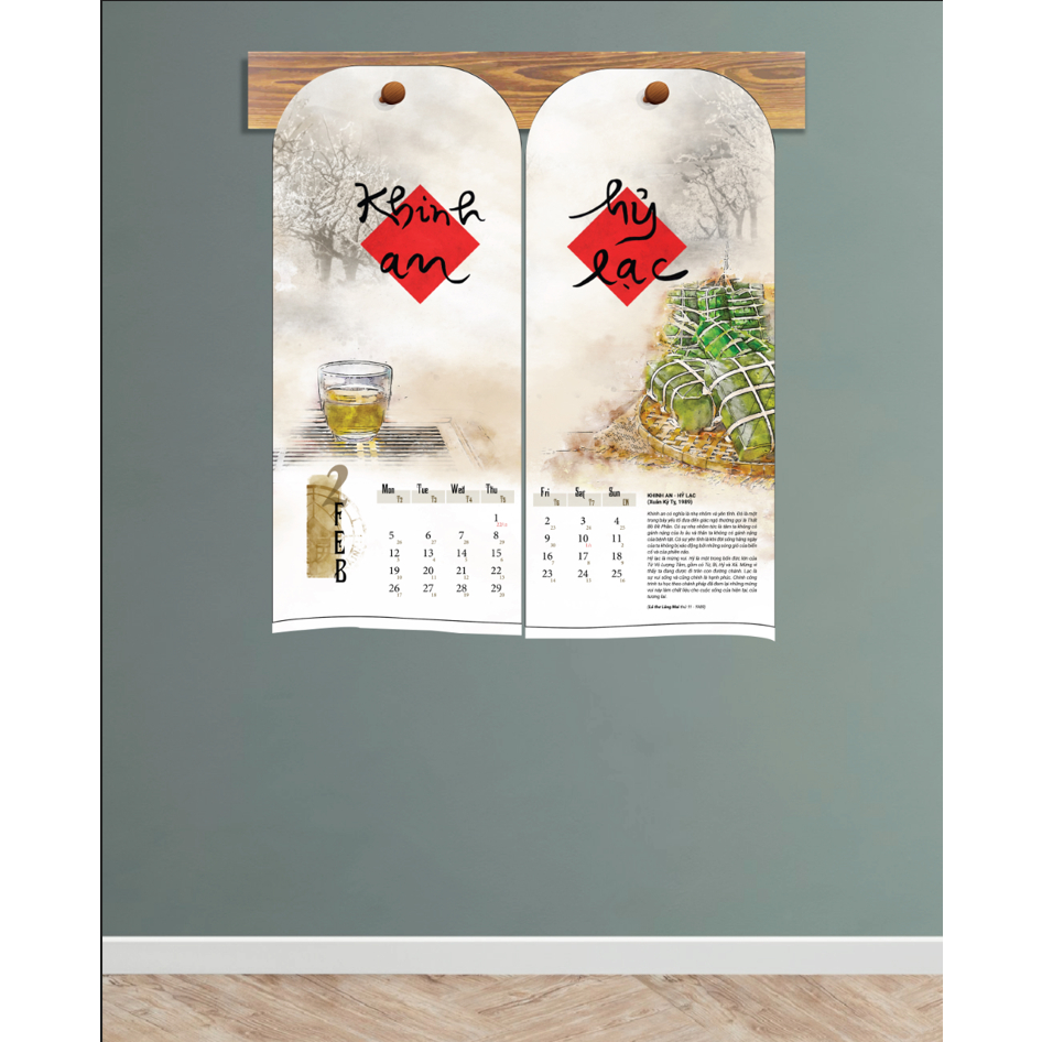 LỊCH : Bộ Lịch Thư Pháp Làng Mai: CÂU ĐỐI TẾT -Lịch Bàn+ Lịch Treo Tường - NXB Công Thương - Thaihabooks
