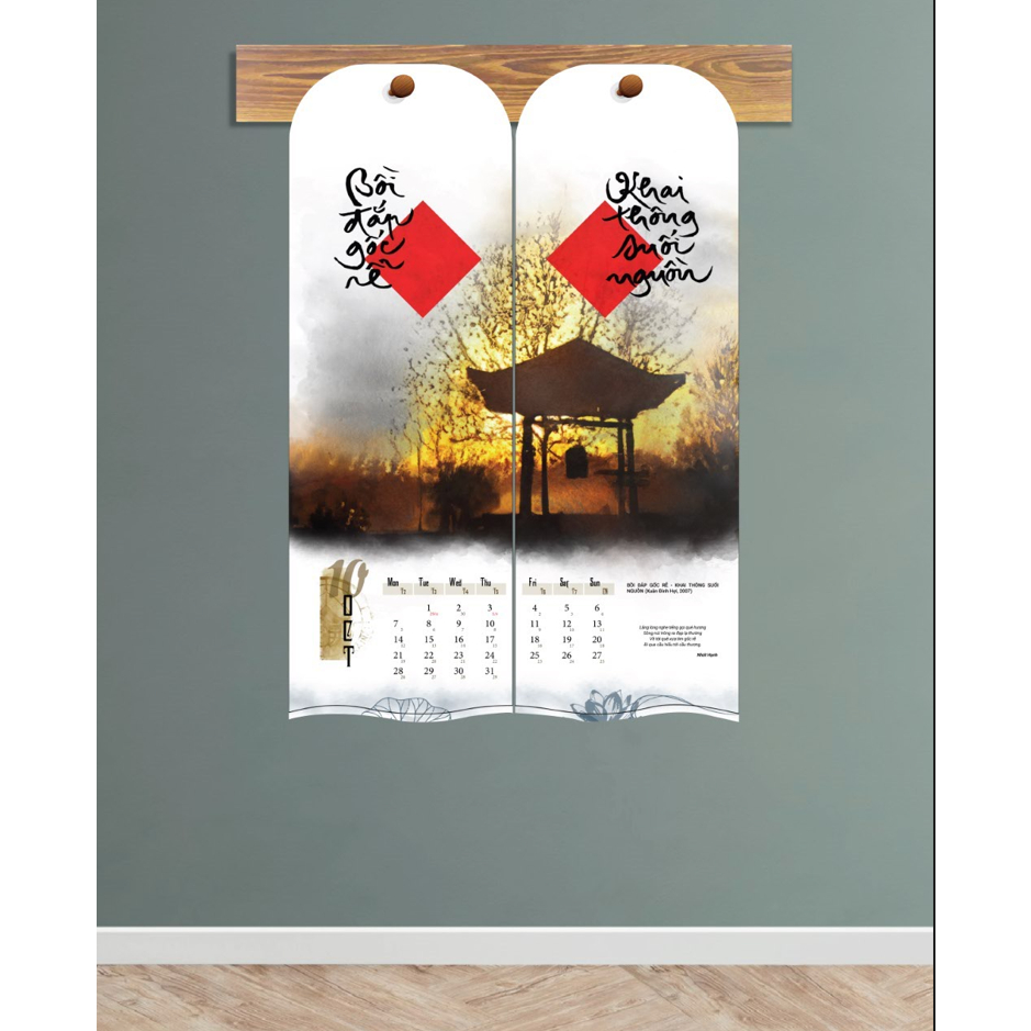 LỊCH : Bộ Lịch Thư Pháp Làng Mai: CÂU ĐỐI TẾT -Lịch Bàn+ Lịch Treo Tường - NXB Công Thương - Thaihabooks