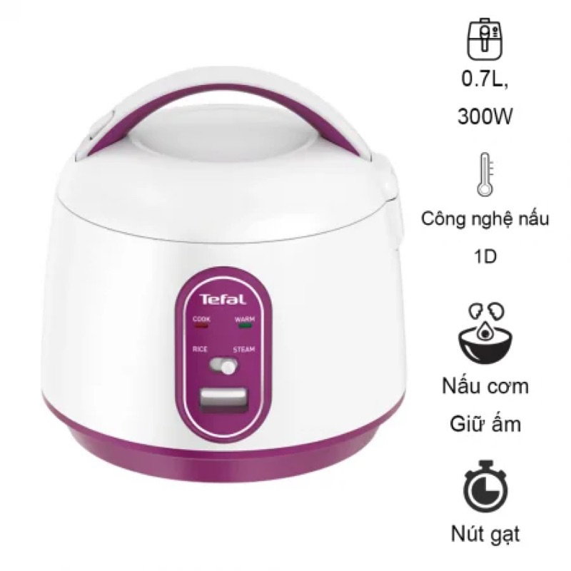 Nồi cơm điện mini Tefal RK224168, nồi cơm tefal mini, dung tích 0,7L, bảo hành 12 tháng