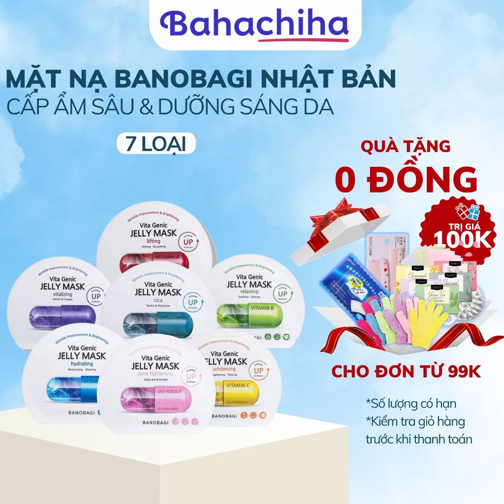 Mặt nạ giấy dưỡng ẩm trắng da Banobagi Stem Cell Vitamin Mask 30ml - Bahachiha