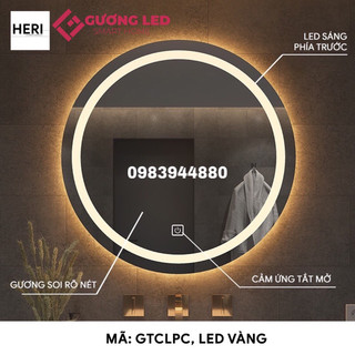 Gương tròn led cách viền cảm ứng cao cấp D40