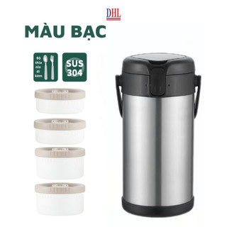 Hộp cơm giữ nhiệt LUNCH BOX 4 ngăn có túi đi kèm, hộp cơm di động có khả năng giữ nhiệt đến 8-10 tiếng