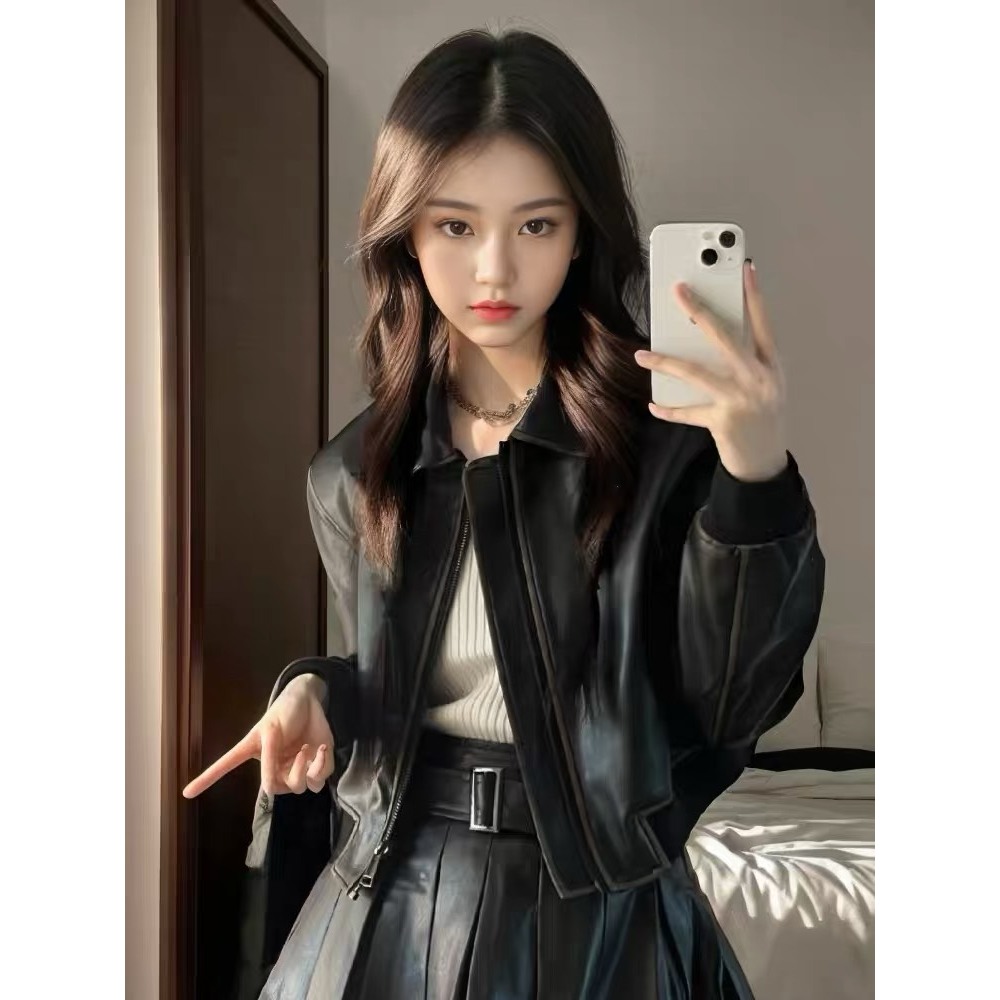 Áo khoác da nữ 3 màu mẫu mới phong cách trẻ trung Minihuose