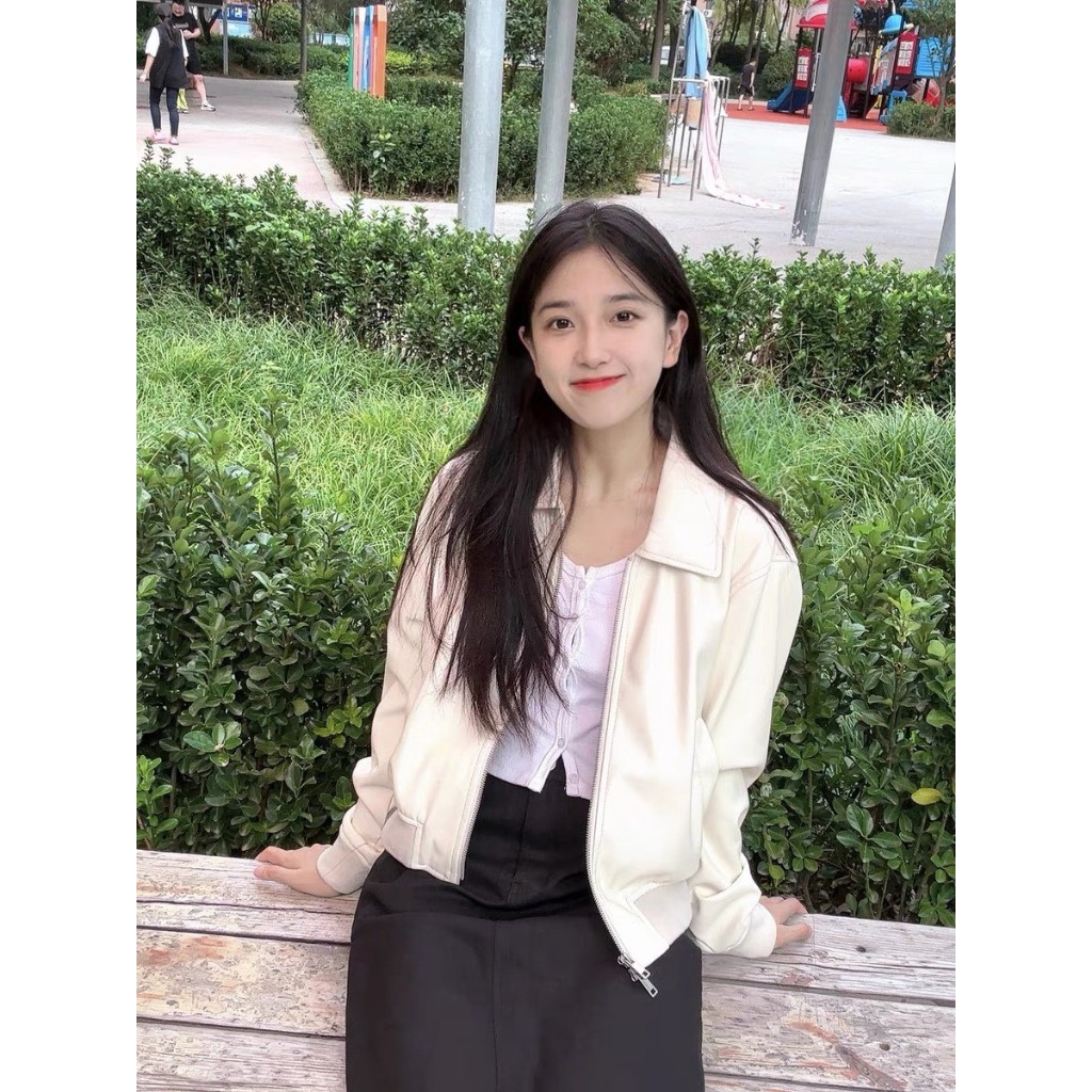 Áo khoác da nữ 3 màu mẫu mới phong cách trẻ trung Minihuose