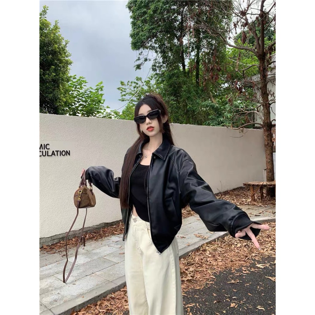 Áo khoác da nữ 3 màu mẫu mới phong cách trẻ trung Minihuose