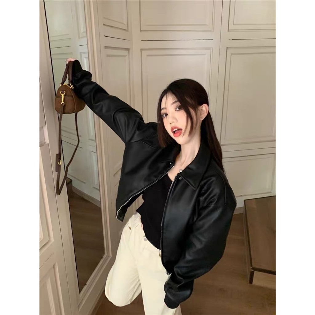 Áo khoác da nữ 3 màu mẫu mới phong cách trẻ trung Minihuose
