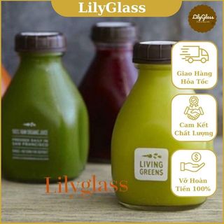 Chai Thủy Tinh Đựng Nước 300ml ~ 500ml/ Bình Đựng Nước Ép, Detox, Cafe, Sinh tố - Tặng kèm Sticker Kute