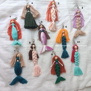 Móc khoá búp bê macrame, móc khoá nàng tiên cá