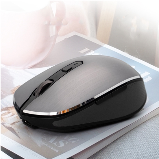 Chuột máy tính không dây Newmen F900S (Dual Mode BT5.0/3.0 & 2.4 Ghz, Silent switch), Silver Grey - 