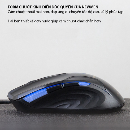 Chuột máy tính có dây Gaming Newmen N5000S , Black.NEW V1 - Hàng chính hãng