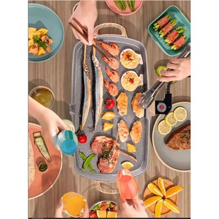 Bếp Nướng Điện Không Khói Công suất 1350W, Phủ 2 Lớp Chống Dính Siêu Bền Nhiều Chế Độ Nhiệt Bảo Hành 1 Năm