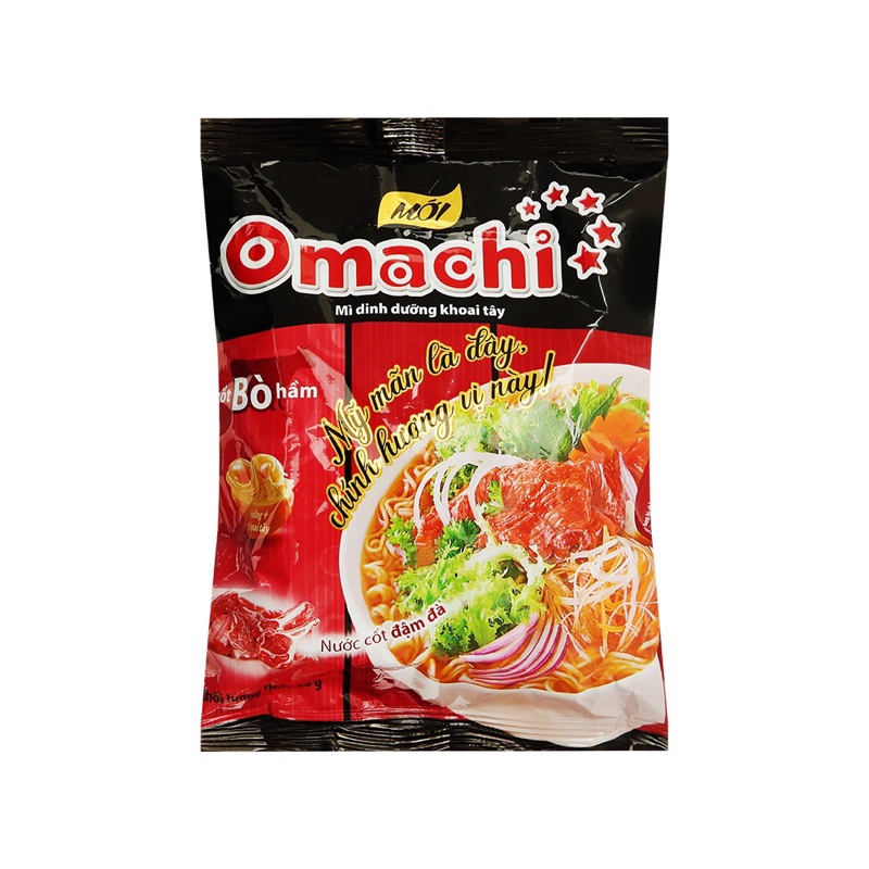 2 lốc 10 gói mì khoai tây Omachi xốt bò hầm 80g