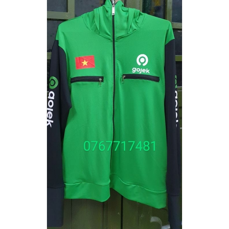 Áo khoác thun go.jek chất cá sấu