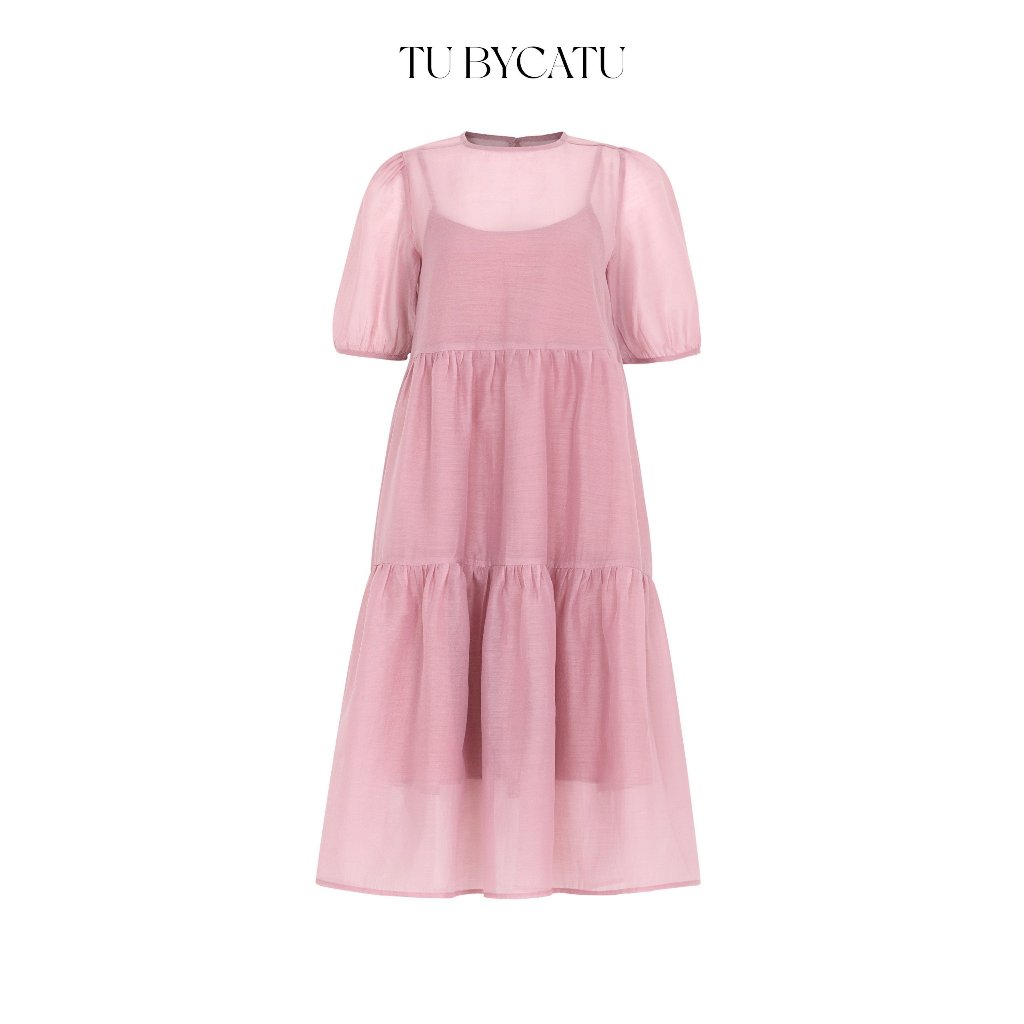 TUBYCATU | Đầm organza hồng 2 tầng