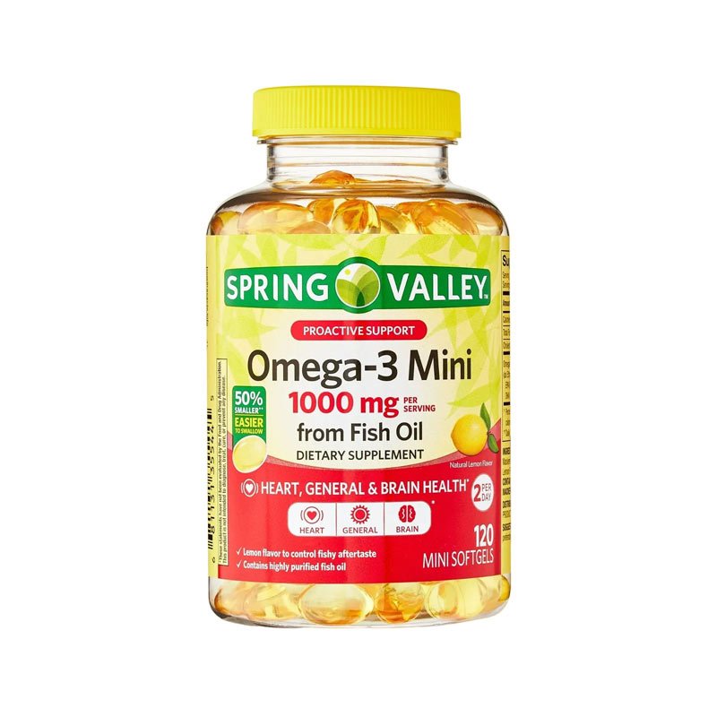 Spring Valley Omega 3 1000MG  MINI 120 Viên /60 SER Hỗ Trợ Sức Khỏe Tim Mạch, Cải Thiện Thị Lực