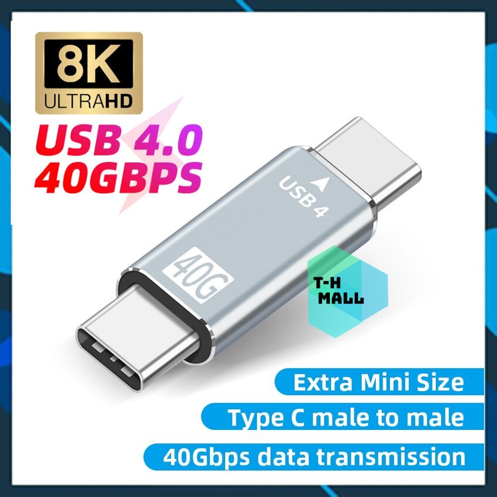 Đầu Nối Chữ U USB Type C 2 Đầu Đực Male to Male Sạc Và Dữ Liệu Thunderbolt 3 100W 40Gbps 8K 60Hz iOS Điện Thoại PC