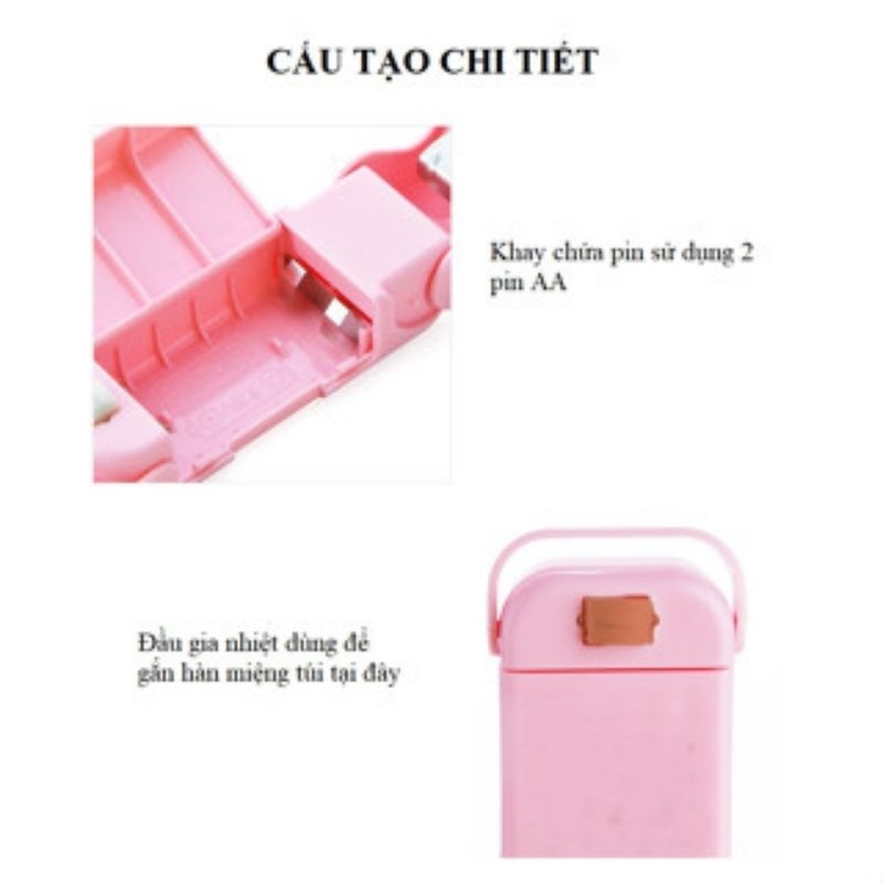Máy hàn miệng túi mini niêm phong túi thực phẩm thông minh kèm pin