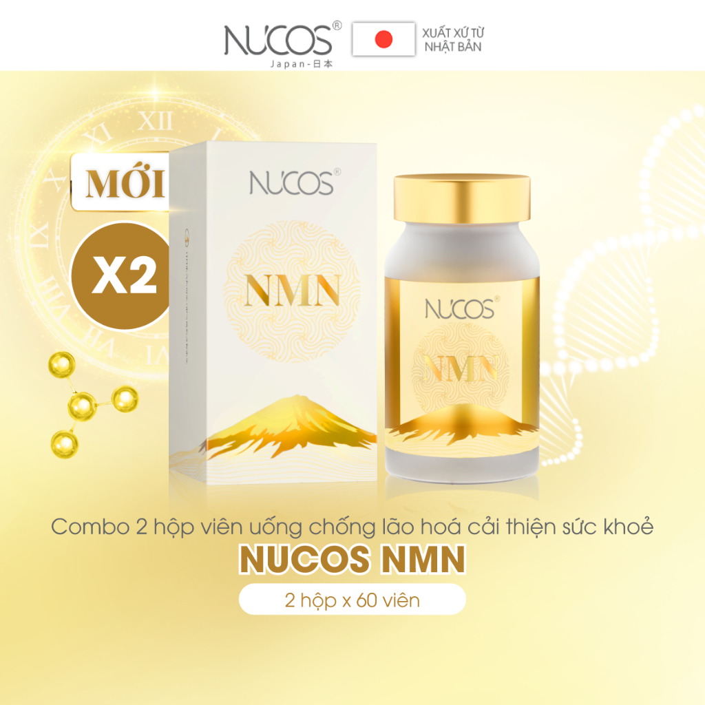 Combo 2 hộp viên uống NMN chống lão hóa hỗ trợ sức khỏe Nucos NMN 2 hộp x 60 viên