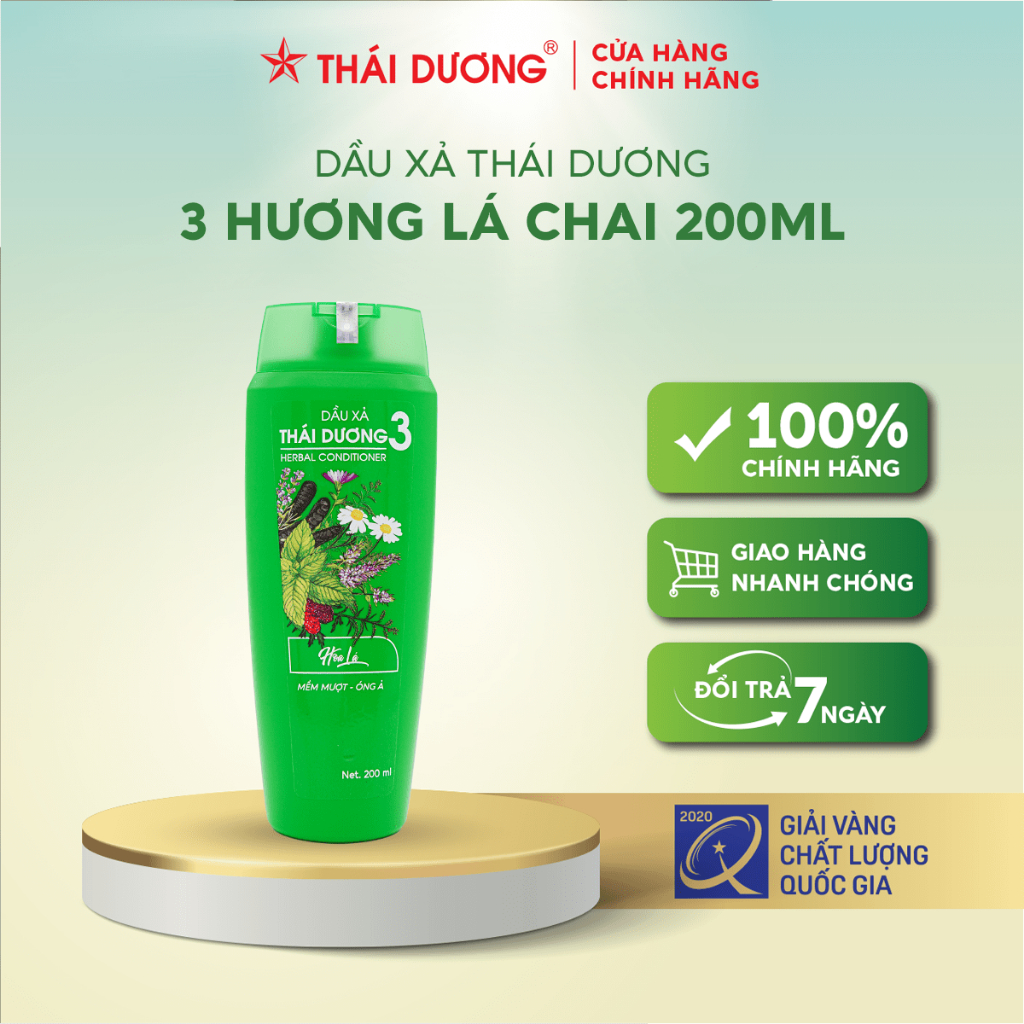 Combo Dầu gội Thái Dương 3 hoa lá 500ml & Dầu xả/ Dầu gội Thái Dương 3 lá 200ml tặng 1 Dầu gội Thái Dương 7 plus 100ml