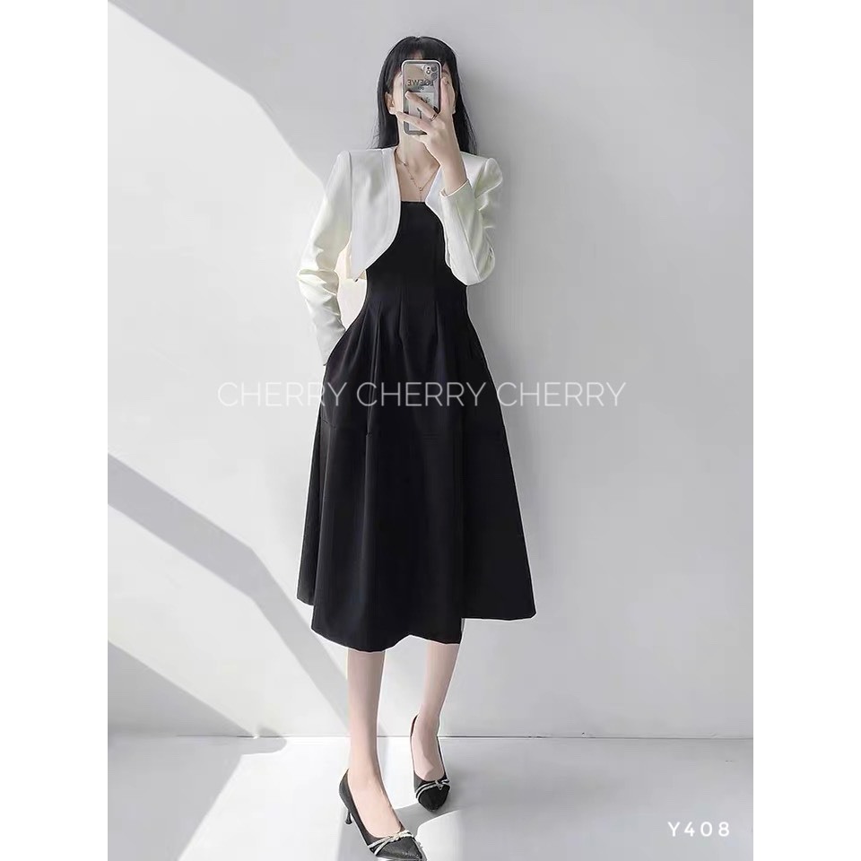 Sét váy 2 dây vest ngắn Y193