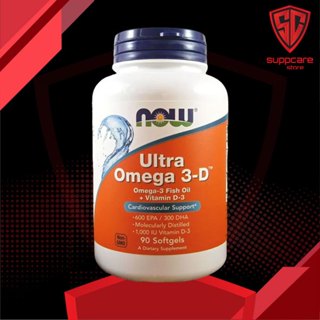 Omega 3 + D3 | Now Ultra Omega 3-D [90 - 180 Viên] | Dầu Cá Hàm Lượng Cao + Vitamin D3 ( 1000 IU ) - Bổ Mắt