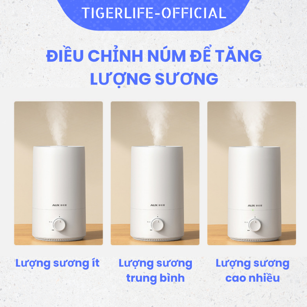 Máy phun sương tạo ẩm Tigerlife  AUX4.5L công xuất lớn 3/1L tạo ẩm nhanh