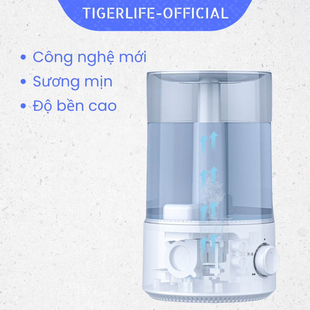 Máy phun sương tạo ẩm Tigerlife  AUX4.5L công xuất lớn 3/1L tạo ẩm nhanh