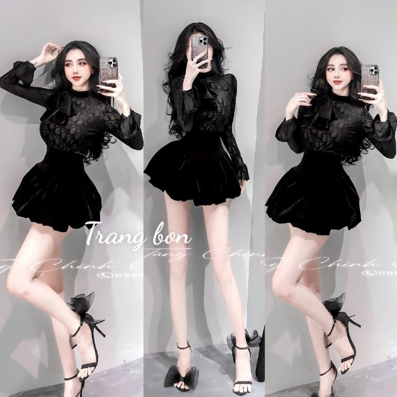 Set áo + chân váy 💯HÀNG THIẾT KẾ TẾT 2024 💖