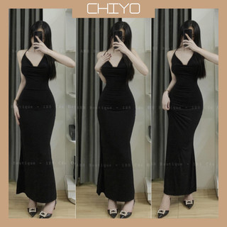 Đầm yếm maxi cổ đổ chiyo.sg phong cách nhẹ nhàng d271