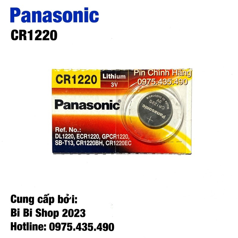 Pin CR1220 Panasonic 3V Lithium Chính Hãng Vỉ 1 Viên