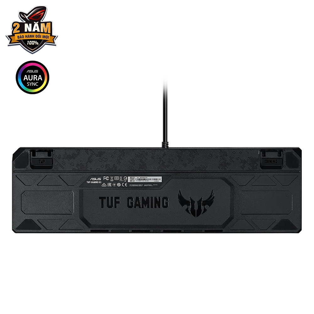 Bàn phím cơ gaming TUF GAMING K3 màu đỏ| an-ti ghosting 100% với công nghệ N-key rollover (NKRO)