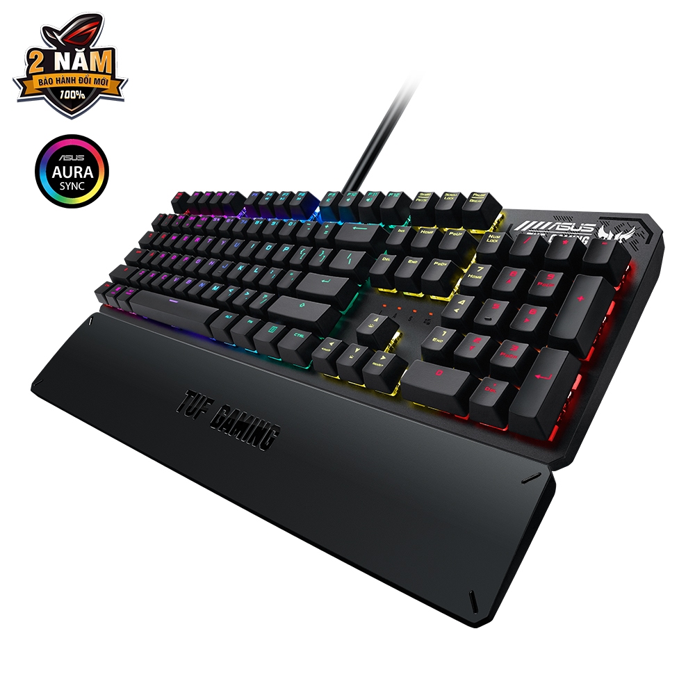 Bàn phím cơ gaming TUF GAMING K3 màu đỏ| an-ti ghosting 100% với công nghệ N-key rollover (NKRO)