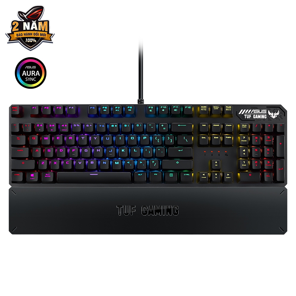 Bàn phím cơ gaming TUF GAMING K3 màu đỏ| an-ti ghosting 100% với công nghệ N-key rollover (NKRO)