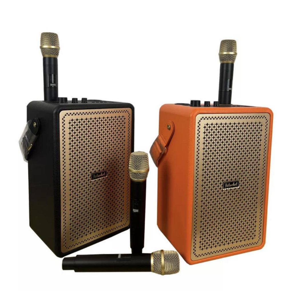 Loa Karaoke Bluetooth Booms Bass M4203+ Kèm 2 Micro Không Dây Chính Hãng, Bass Mạnh, Pin 28h, Bảo Hành 2 Nă,