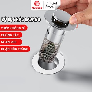 Nút Chặn Thoát Nước Nhấn Xả Lõi Đồng Cho Lavabo 2in1 Modeco - Có Bộ Lọc Rác Ngăn Tắc, Thoát Nước Nhanh, Lắp Đặt Dễ Dàng
