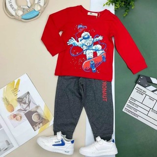 Bộ cotton dài tay cho bé trai 10-23kg