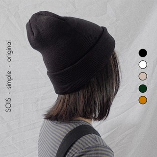 SOIS Nón len beanie unisex - Mũ nỉ basic trơn - Co giãn tốt - Che tai - Trùm đầu - Nhiều màu (đen, trắng)