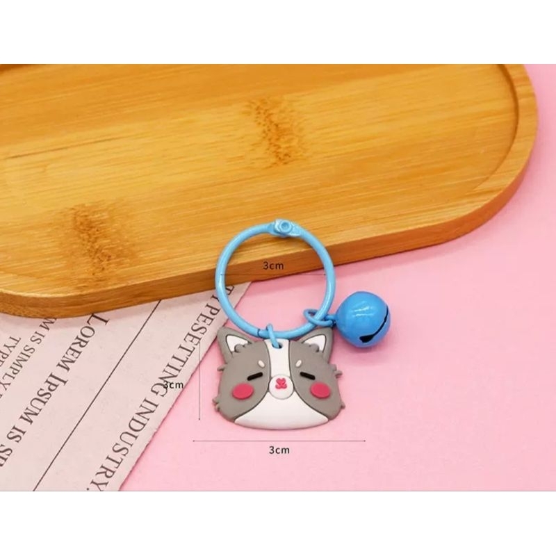 1 Khoen Móc Khóa Hình Con Vật Kèm Chuông Nhiều Màu Sắc