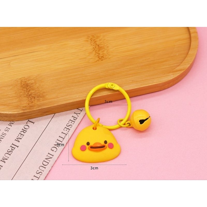 1 Khoen Móc Khóa Hình Con Vật Kèm Chuông Nhiều Màu Sắc