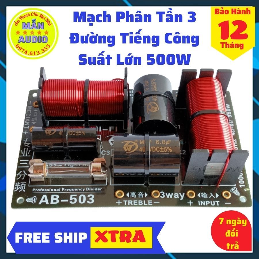 Mạch phân tần loa 3 đường tiếng công suất lớn nhập khẩu AB-530, phân tần loa kéo, giá 1 mạch