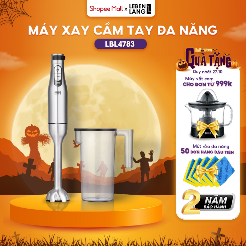 Máy xay sinh tố cầm tay đa năng Lebenlang LBL4783, công suất 1200W, bảo hành 2 năm – hàng chính hãng