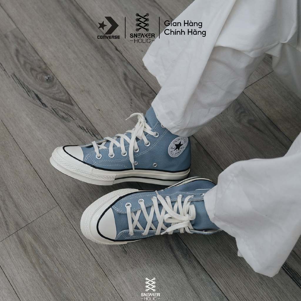 Giày Sneaker Nam Nữ CONVERSE Chuck 1970s Vintage Canvas High Cocoon Blue - A04584C - Cổ Cao, Xanh, Thời Trang Unisex
