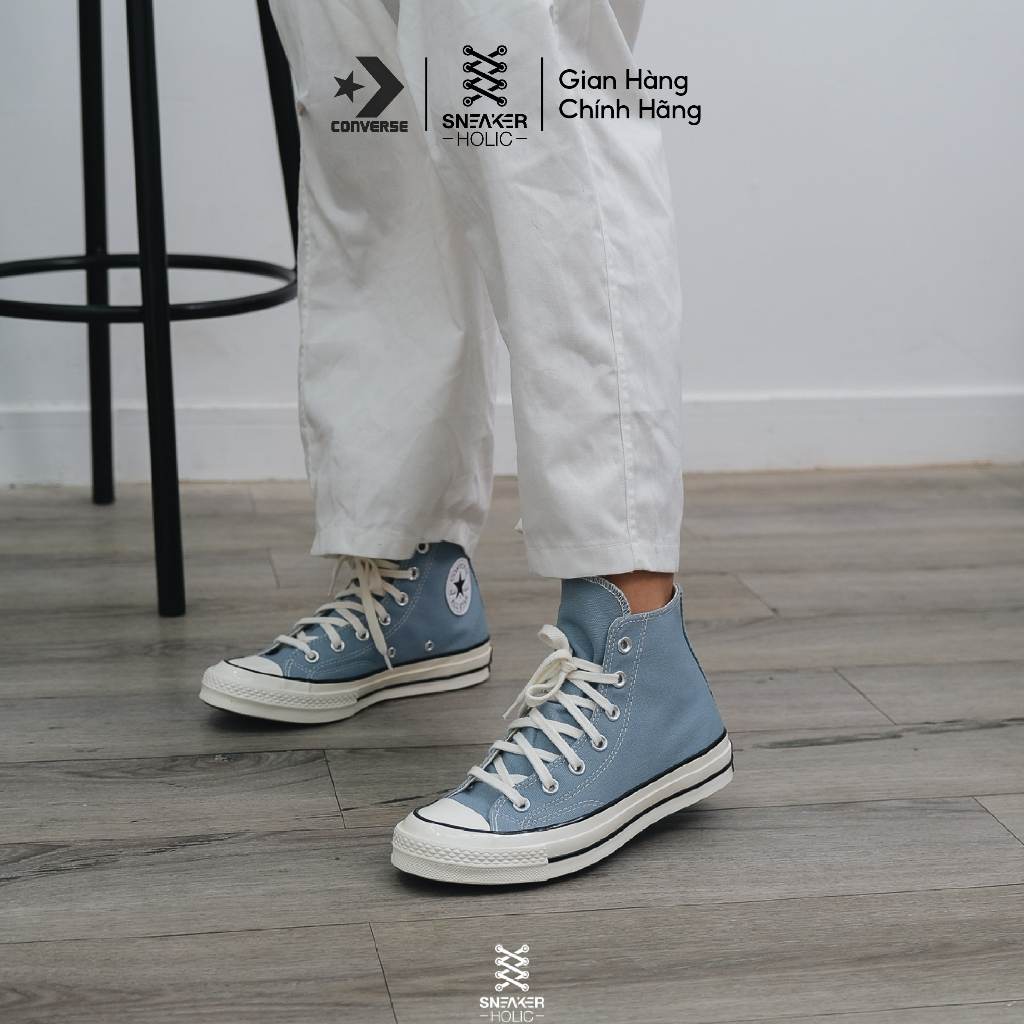 Giày Sneaker Nam Nữ CONVERSE Chuck 1970s Vintage Canvas High Cocoon Blue - A04584C - Cổ Cao, Xanh, Thời Trang Unisex