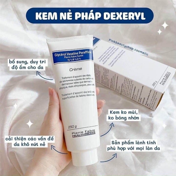 Kem Dưỡng Da Chống Nẻ Pháp Dexeryl Crème 50g - Kem Nẻ Dưỡng Ẩm Da Hỗ Trợ Cải Thiện Da Khô, Nứt Nẻ