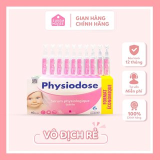 Nước Muối Sinh Lý Physiodose Hồng Vệ Sinh Tai Mũi Mắt Cho Bé (Hộp 40 ống x 5ml)