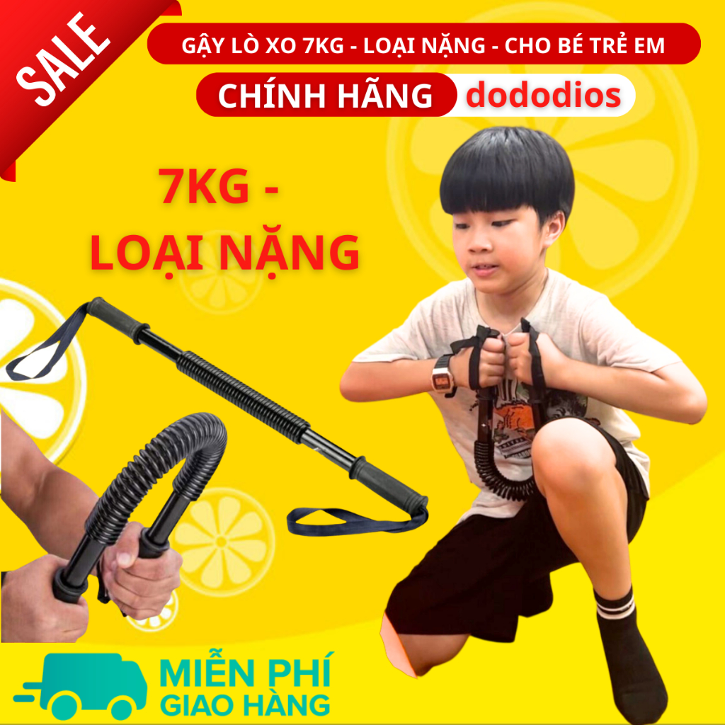 thanh lò xo tập cơ tay 7kg cho bé trẻ em - dụng cụ tập thể dục thể thao gậy lò xo 7kg tại nhà - Chính hãng dododios