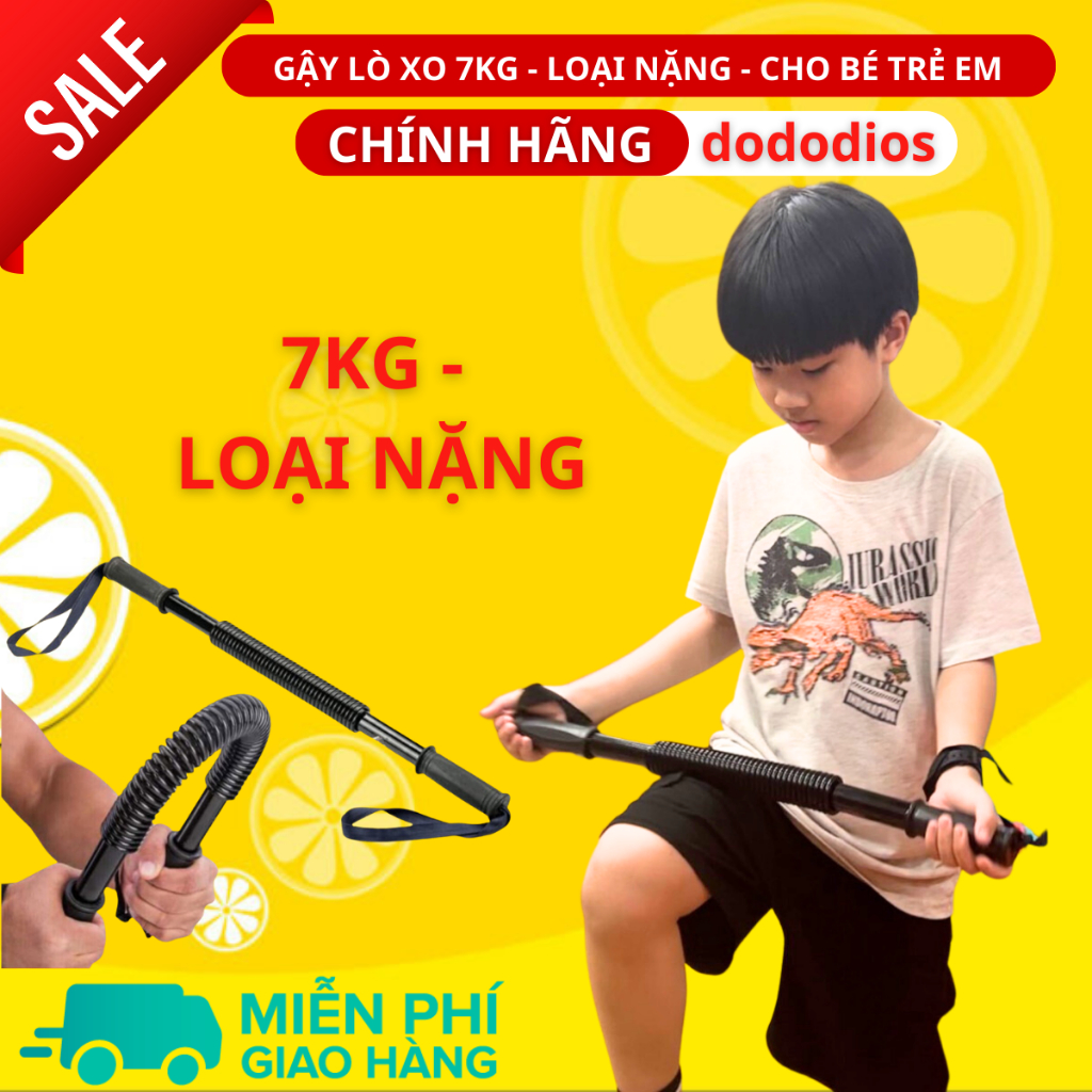 Thanh lò xo tập cơ tay 7kg cho bé trẻ em - dụng cụ tập thể dục thể thao gậy lò xo 7kg tại nhà - Chính hãng dododios
